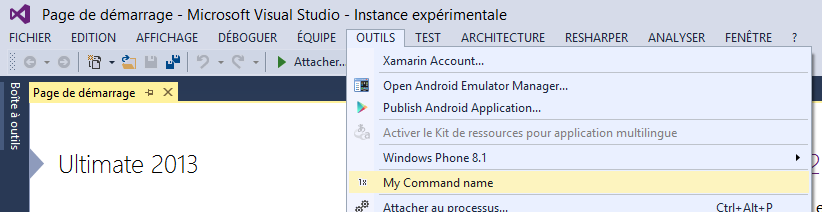 instance experimental de visual studio